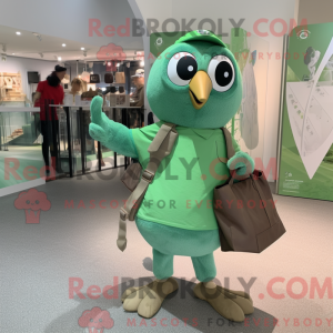 Zielony ugle maskot drakt...