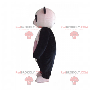 Mascotte Panda con un cuore rosa sullo stomaco - Redbrokoly.com