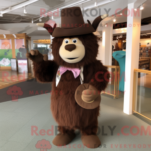 Brun Yak maskot drakt...
