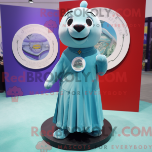 Cyan Seal mascot costume...