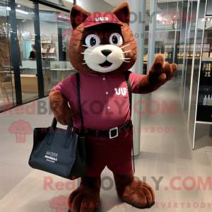 Maroon Cat mascottekostuum...
