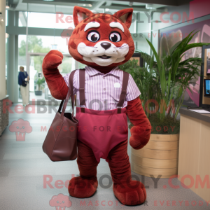 Maroon Cat mascottekostuum...