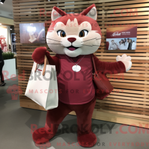 Maroon Cat-maskotdraktfigur...