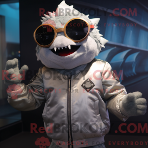 Sølv Piranha maskot kostume...