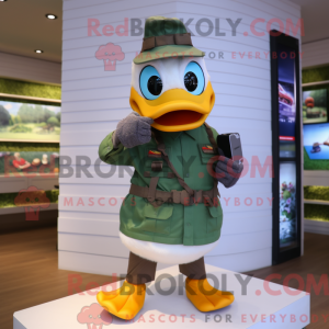 Olive Duck-maskotdraktfigur...
