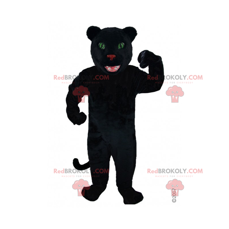 Czarna pantera maskotka i zielone oczy - Redbrokoly.com
