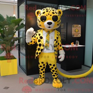 Lemon Yellow Leopard mascot...