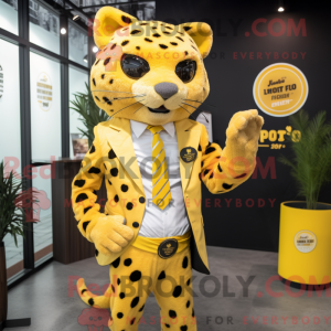 Lemon Yellow Leopard mascot...
