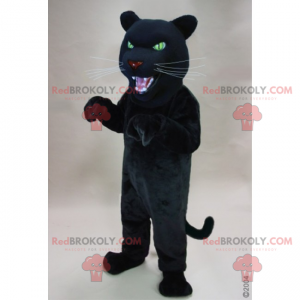 Black panther mascot and green eyes - Redbrokoly.com