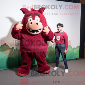 Maroon Sow maskotdraktfigur...