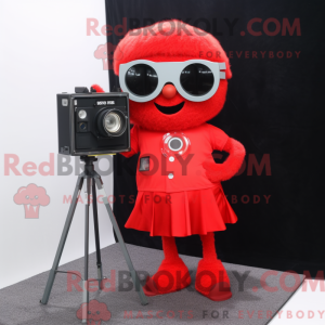 Rød kamera maskot kostume...