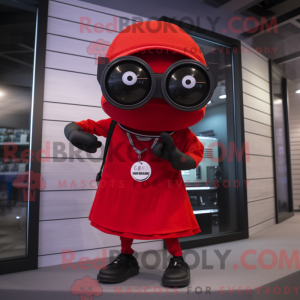 Rode Camera-mascottekostuum...