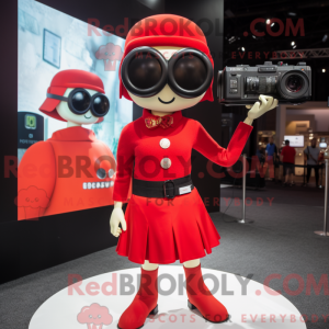 Rode Camera-mascottekostuum...