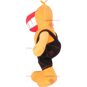 Mascotte de perroquet en salopette - Redbrokoly.com