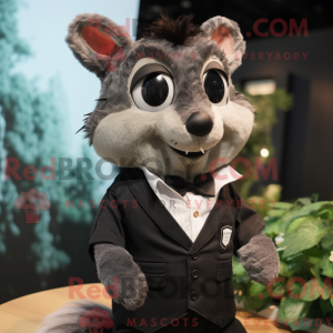 Sort flyvende egern maskot...