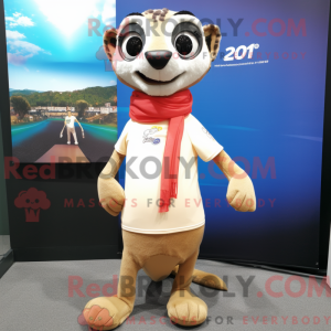Tan Meerkat maskot kostume...