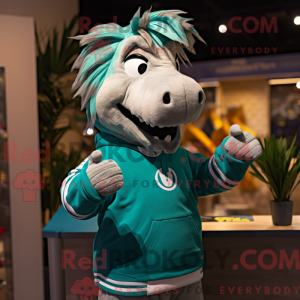 Teal Quagga mascottekostuum...