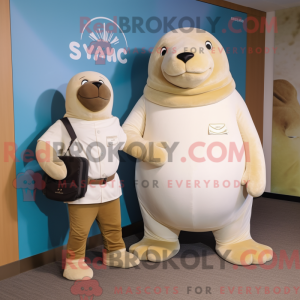 Kremowa maskotka Walrus...
