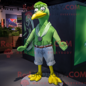 Lime Green Gull mascot...