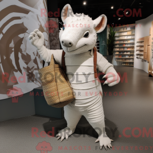 Hvit Armadillo maskot drakt...