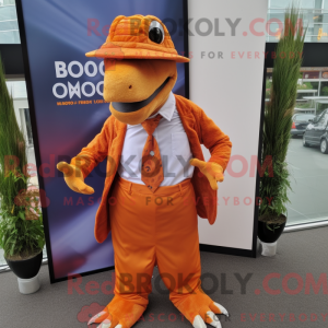 Orange Komodo Dragon mascot...