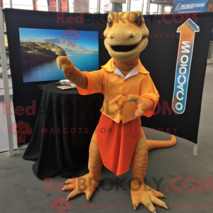 Orange Komodo Dragon mascot...