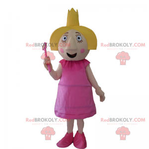 Mascota de personaje - Hada con corona - Redbrokoly.com