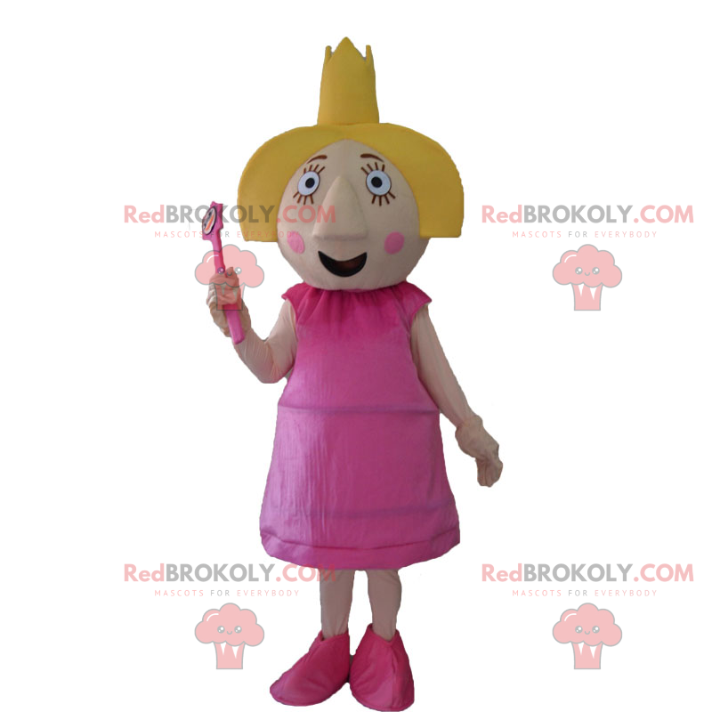 Mascota de personaje - Hada con corona - Redbrokoly.com