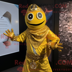 Gold Pendant mascot costume...