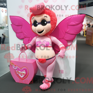 Pink Cupid maskot kostume...