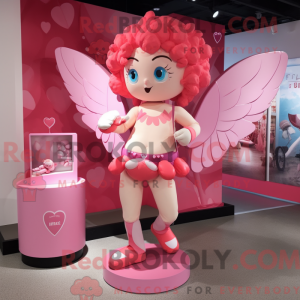 Rosa Cupid-maskotdraktfigur...