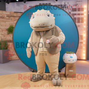 Beżowa maskotka Glyptodon...