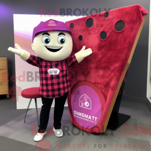 Magenta Pizza Slice maskot...