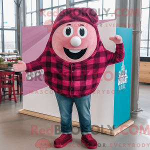 Magenta Pizza Slice maskot...