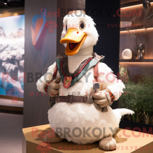 Cream Geese maskot drakt...