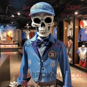 Blue Skull-maskotdraktfigur...