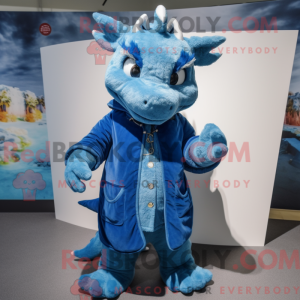 Blue Dragon-mascottekostuum...