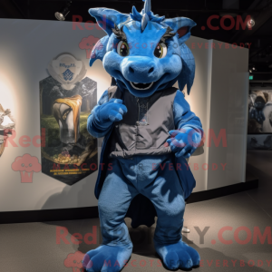 Figura de dragão azul com...