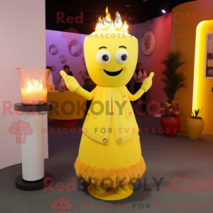 Gul duftlys maskot kostume...