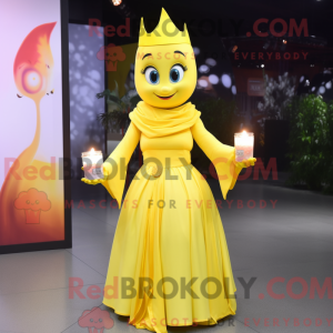 Gul duftlys maskot kostume...