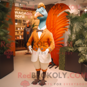 Orange Peacock maskot...