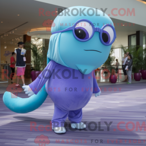 Lavender Blue Whale mascot...