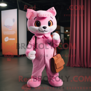 Pink Cat maskot kostume...