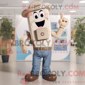 Beige telefon maskot...