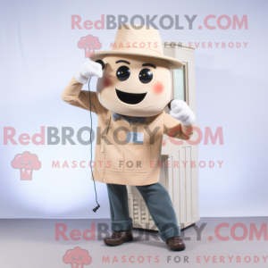 Beige Phone mascot costume...