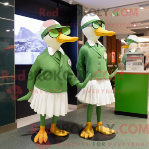 Grøn Måge maskot kostume...