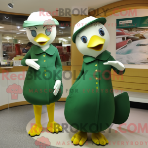 Grøn Måge maskot kostume...