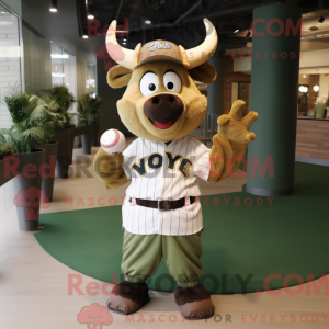 Olive Yak maskot kostume...