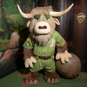 Olive Yak-maskotdraktfigur...