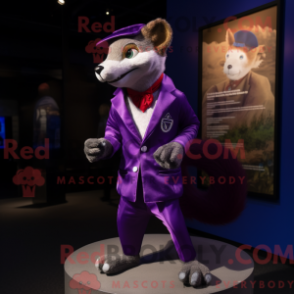 Fantasia de mascote de doninha roxa com blazer e tornozeleiras - Doninhas Mascotes - REBROKO_292504 - RedBrokoly.com